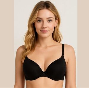 Iris & Lilly 38C Women's Microfiber Black Padded Demi Bra Brazier Leangere NWT